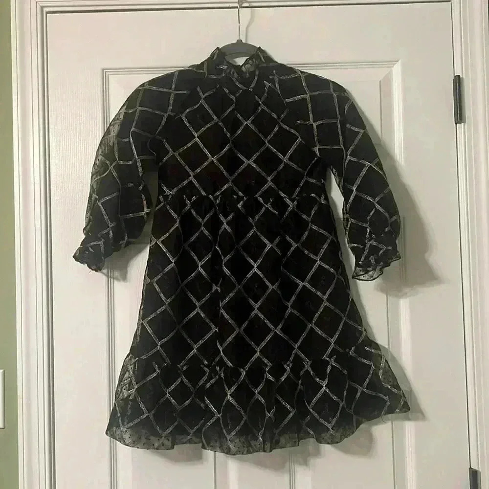 NWT To-La -Roo Girls Black and Gold Dress Size 7